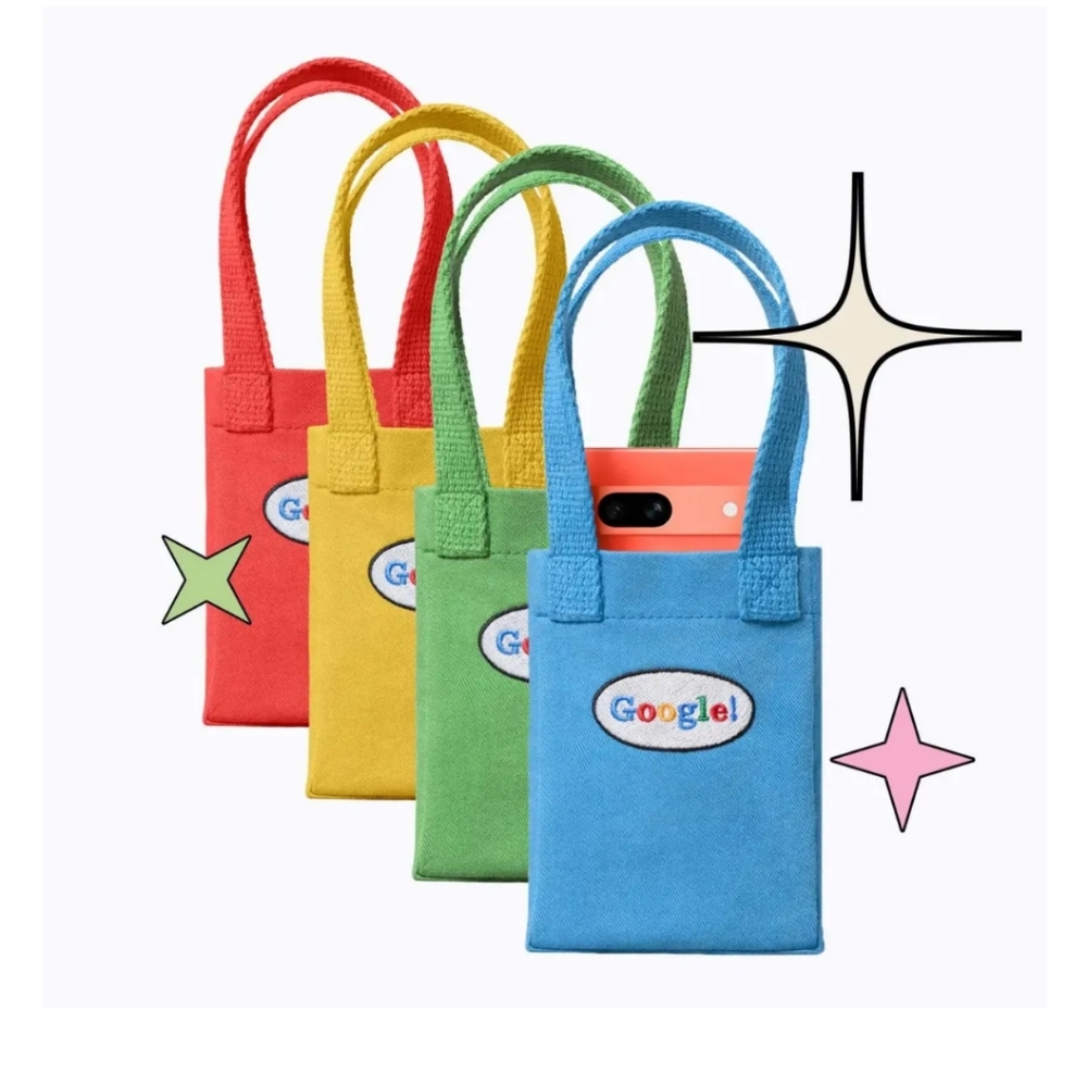 Yellow Google Store 25th Birthday Pixel Phone Tote